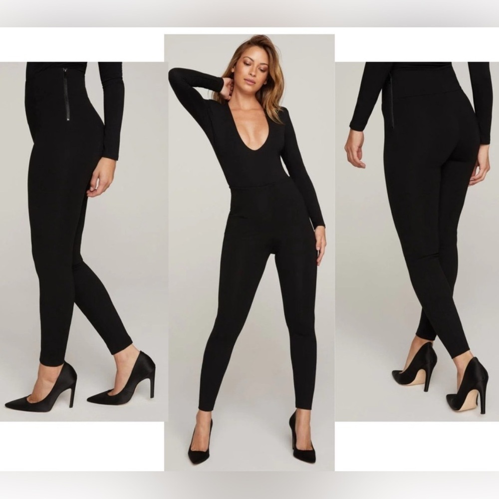 Good American Bosswear Stretch Ponte Black Ankle Pants size Small/ 1